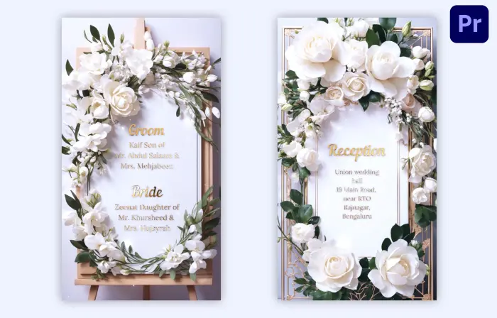 Innovative Floral 3D Wedding Invitation Instagram Story